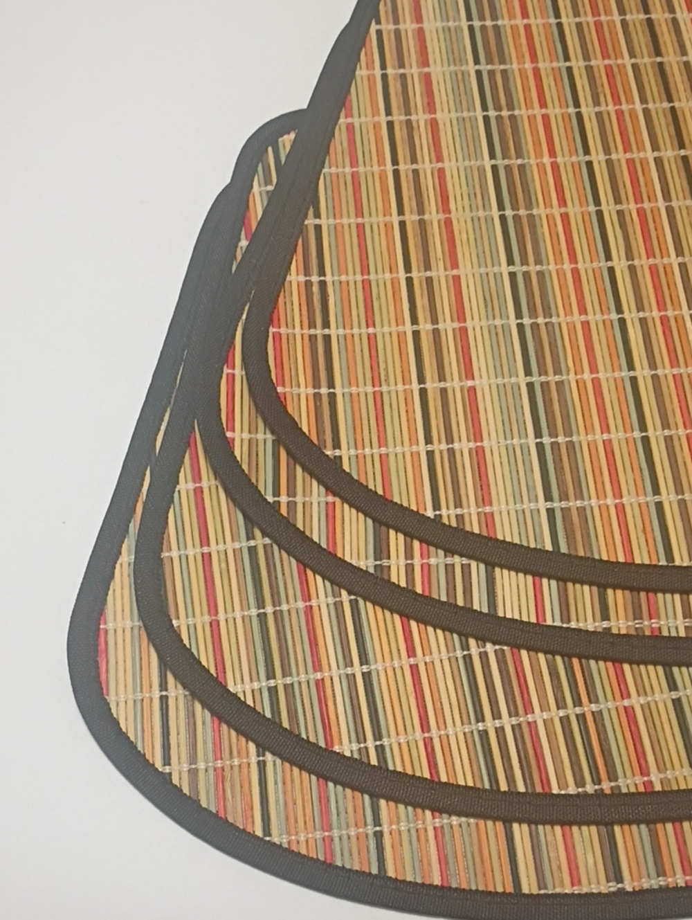 Bamboo Placement Set Of 4 Multi color With Black Trim Bohemian Modern